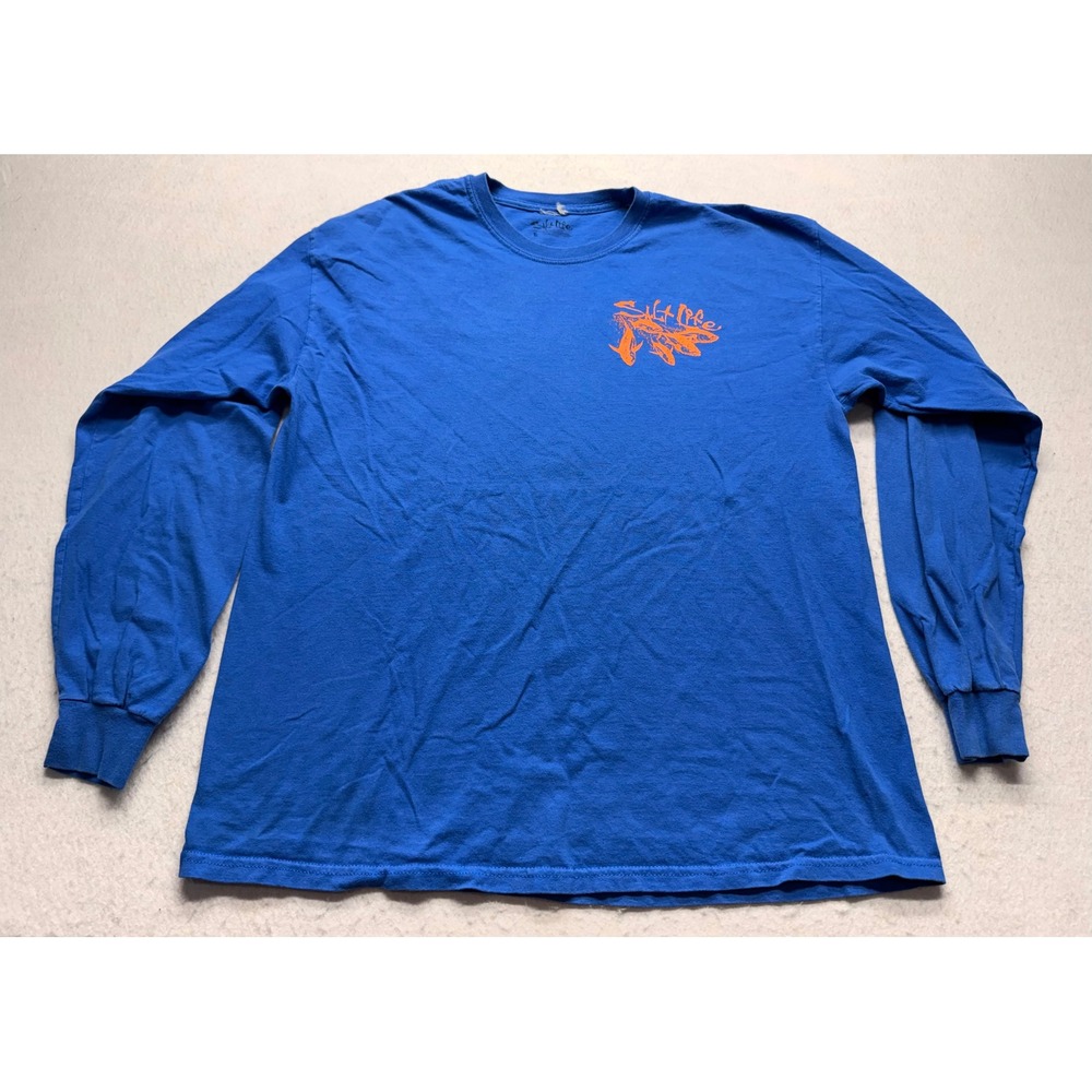 Salt Life Mens XL Blue Long Sleeve Graphic T-Shirt Marlin Fish Cotton Tee